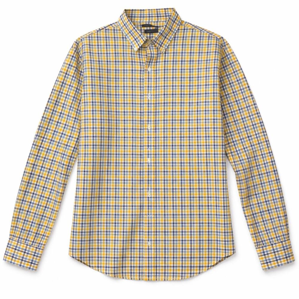 Banana Republic Custom Wash Camden Fit Button down shirt. Yellow and blue Men S